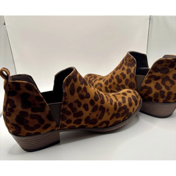 Pierre Dumas Kenzie 2 Leopard Print Slip On Ankle Boots Womens New in Box Boho - Picture 3 of 16